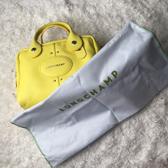 Longchamp Yellow ‘Quadri' Leather Satchel - Picture 9 of 9